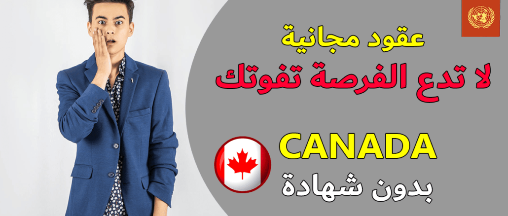 عقود العمل في كندا 2025 بدون شهادة وبدون لغة
